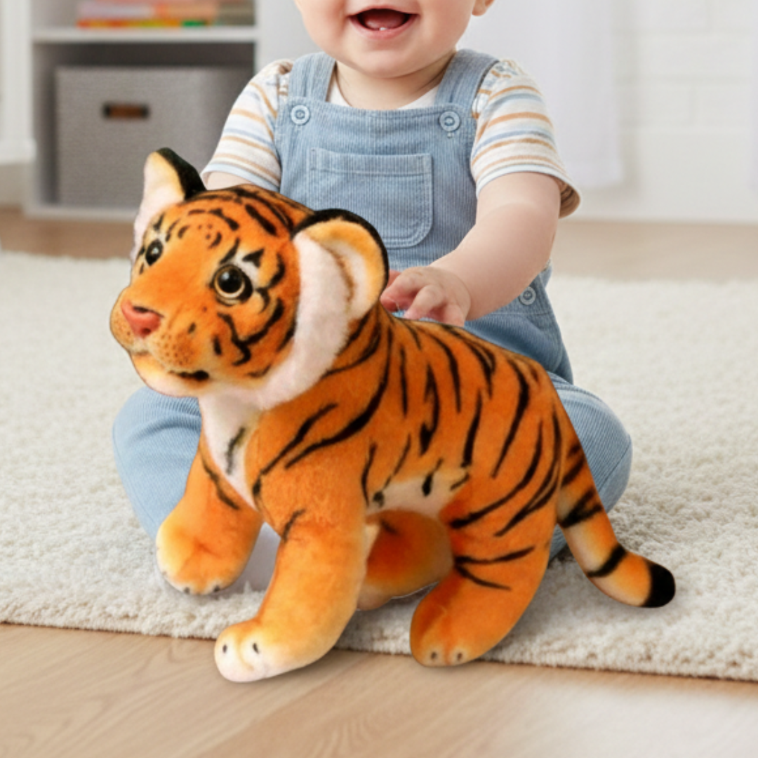 Baby Tiger Standing Soft Toy – Cute & Cuddly Plush for Kids
