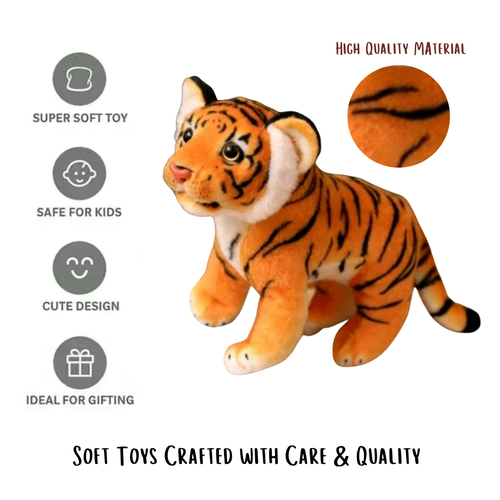 Baby Tiger Standing Soft Toy – Cute & Cuddly Plush for Kids